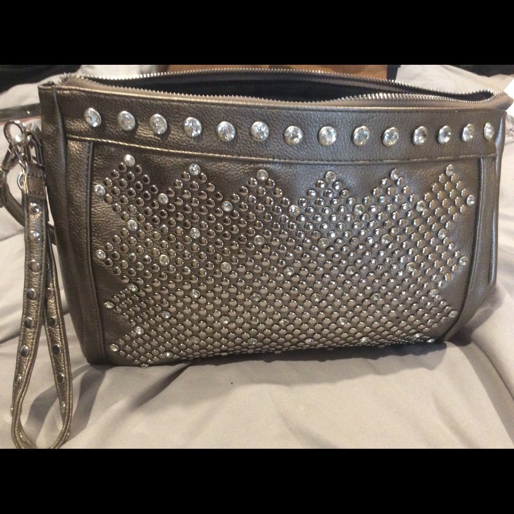MMS Metallic Studded Wristlet